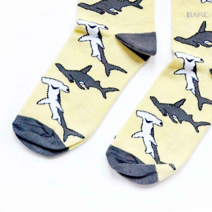 Barekind NZ Save the Sharks bamboo socks for adults, featuring shark designs, made from eco-friendly bamboo material.