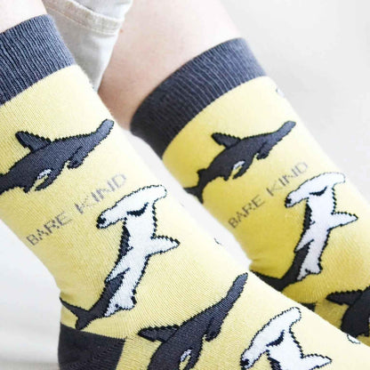 Barekind NZ bamboo socks for adults featuring shark design, eco-friendly and comfortable socks made from sustainable materials.