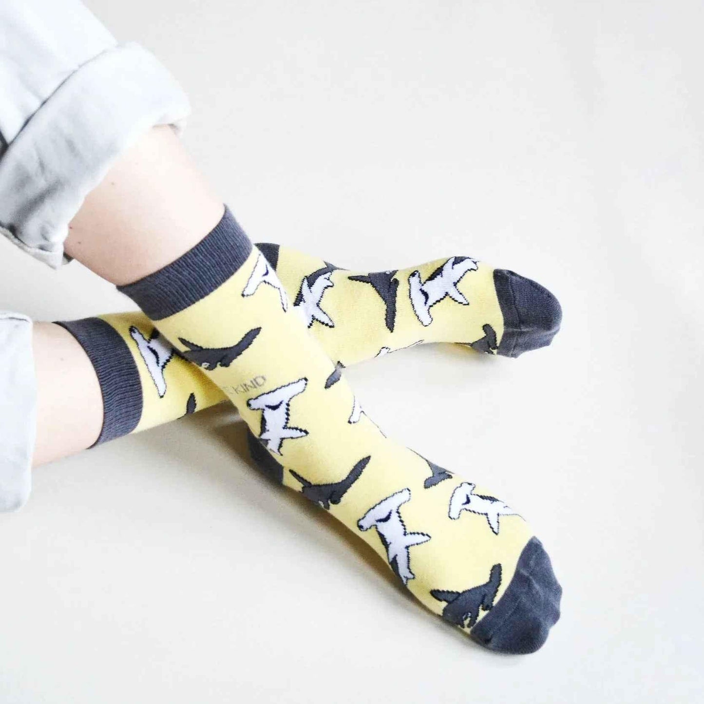 Barekind NZ Save the Sharks bamboo socks for adults, featuring shark designs, made from sustainable bamboo fabric, perfect for everyday wear.