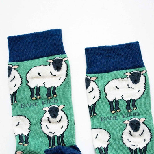 Barekind NZ Save the Sheep bamboo socks for adults, soft and comfortable socks featuring a sheep design.