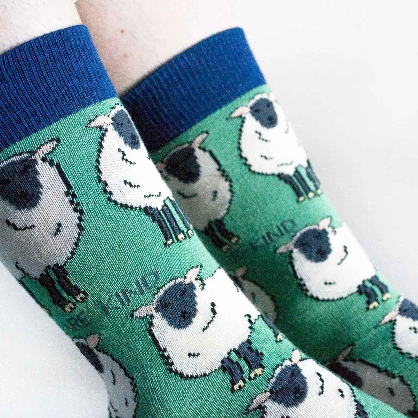Barekind NZ Save the Sheep bamboo socks for adults featuring sheep design, made from sustainable bamboo material.