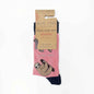 Barekind NZ bamboo socks featuring sloth illustrations, designed for adults, size 4-7, made from eco-friendly bamboo material.