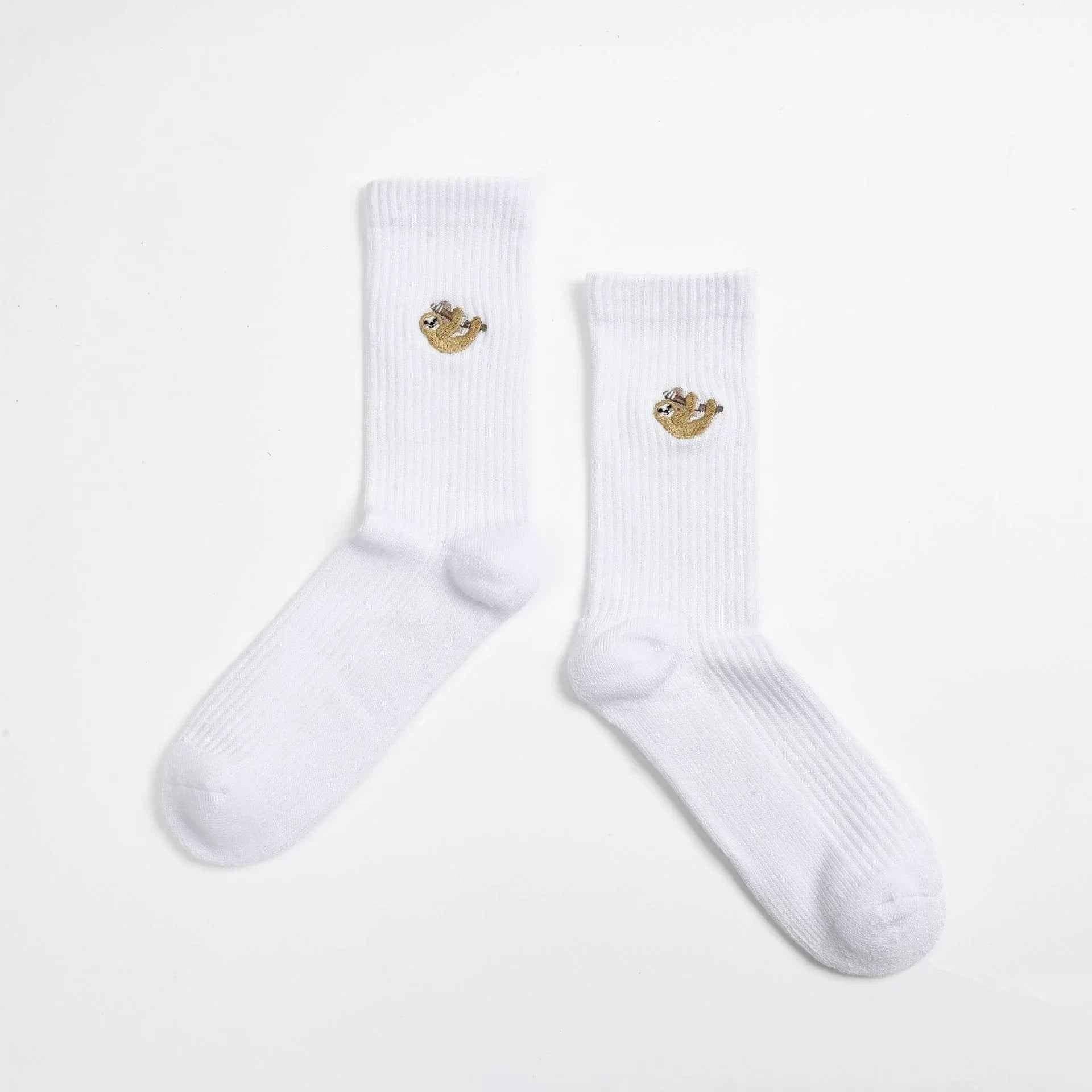 Barekind NZ Save the Sloths ribbed bamboo socks for adults, featuring a cozy, sustainable sock design with sloth illustrations.