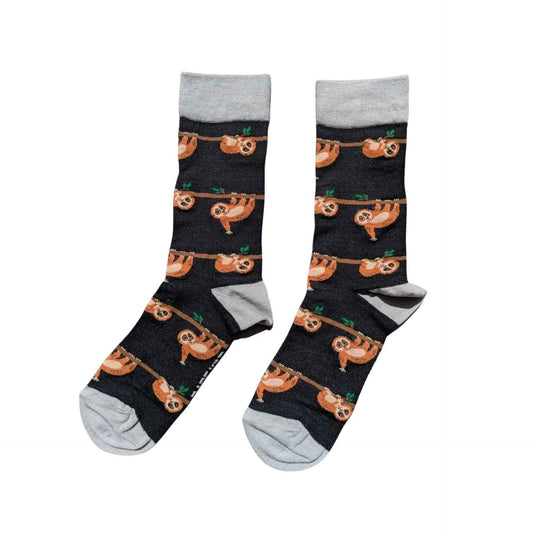 Barekind NZ bamboo socks featuring a Slow Loris design, comfortable adult socks with eco-friendly bamboo material.