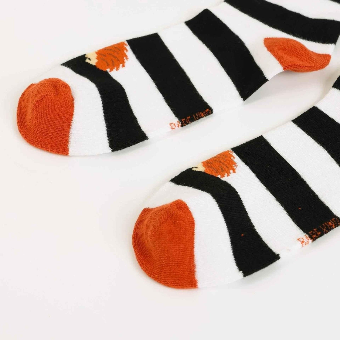 Barekind NZ bamboo socks featuring a striped hedgehog pattern, designed for adults with a comfortable fit.