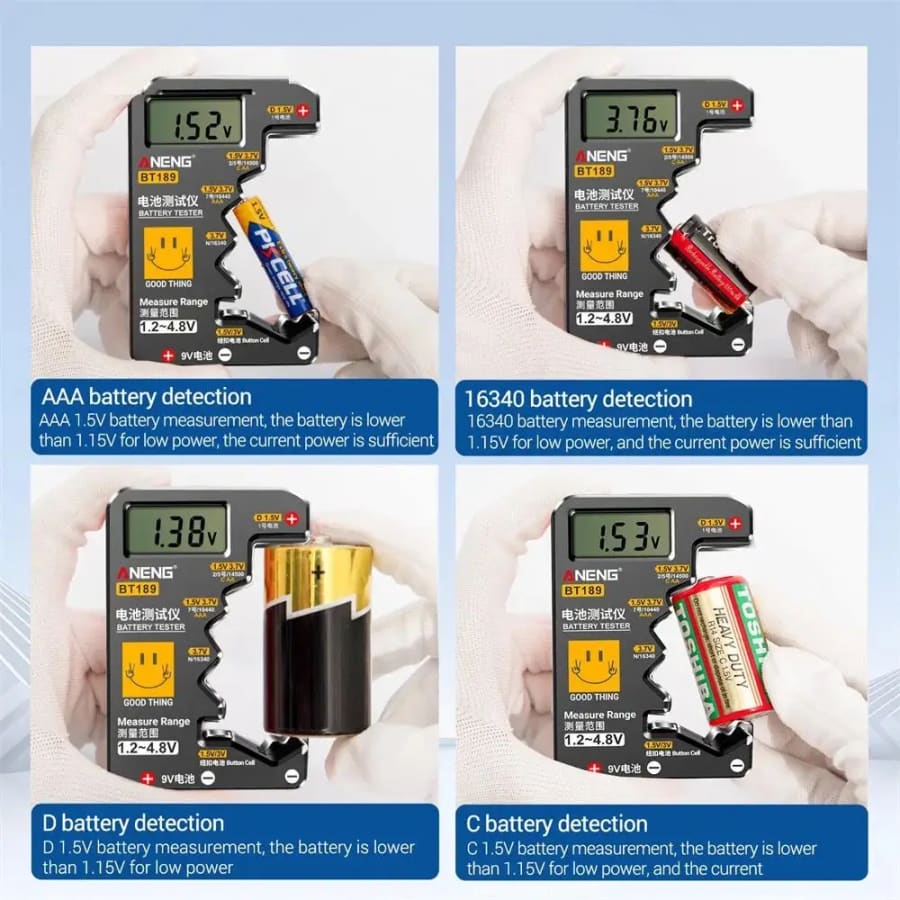 Battery Tester BT189 (Button Cell, AA, AAA, C, D, 9V, 14500, 16340) 9eight5
