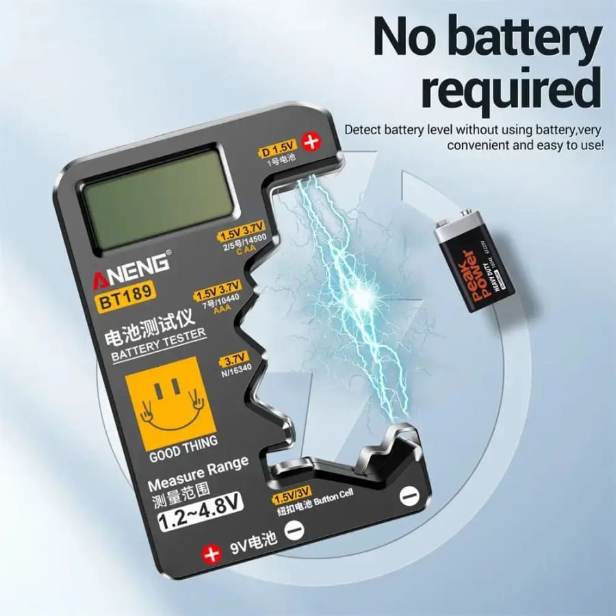 Battery Tester BT189 (Button Cell, AA, AAA, C, D, 9V, 14500, 16340) 9eight5