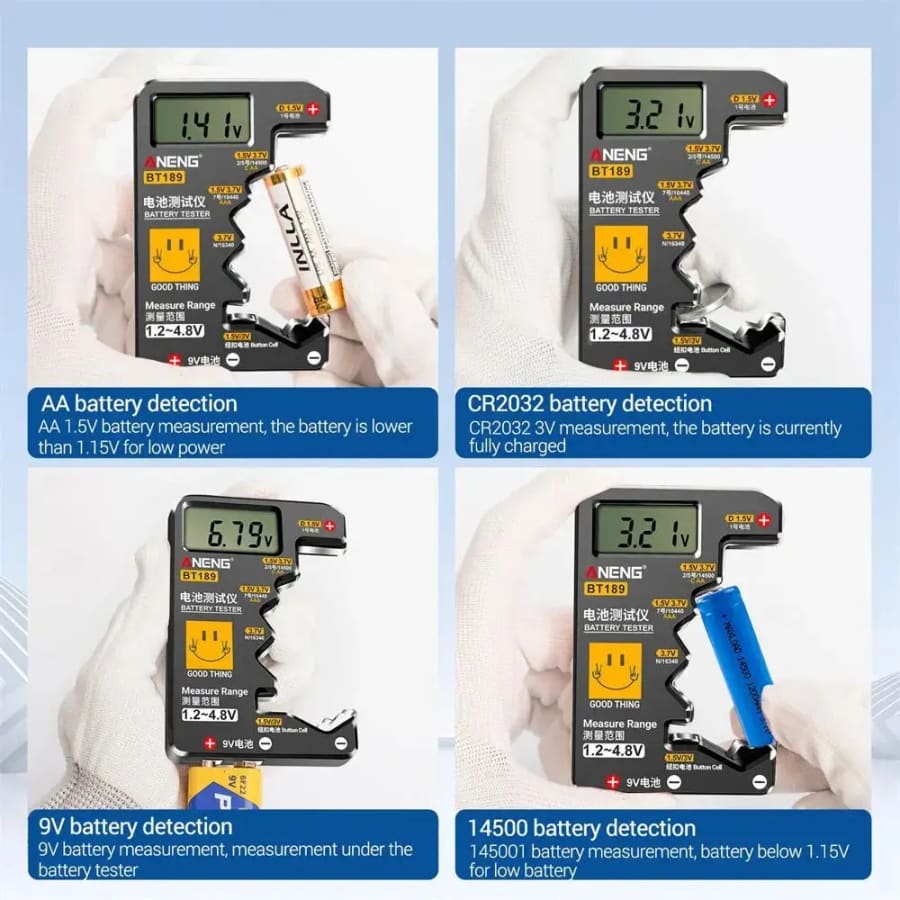 Battery Tester BT189 (Button Cell, AA, AAA, C, D, 9V, 14500, 16340) 9eight5