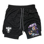 Anime Print Double Layer Casual Shorts