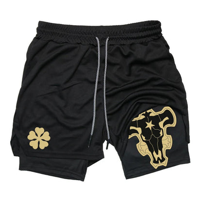 Anime Print Double Layer Casual Shorts