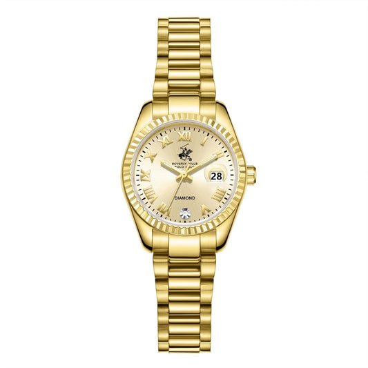 Beverly Hills Polo Club Roman Numeral All Gold Diamond Watch - BP3819X.110 Kiwi Watches