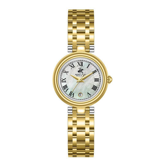 Beverly Hills Polo Club Mother Pearl All Gold Date Watch - BP3838X.120 Kiwi Watches