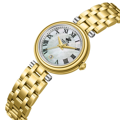 Beverly Hills Polo Club Mother Pearl All Gold Date Watch - BP3838X.120 Kiwi Watches