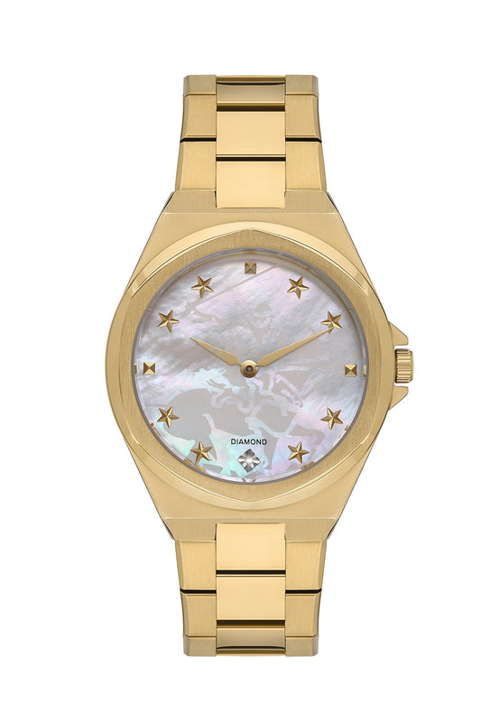 Beverly Hills Polo Club Gold & Mother Pearl Diamond Watch – BP3570X.120 Kiwi Watches