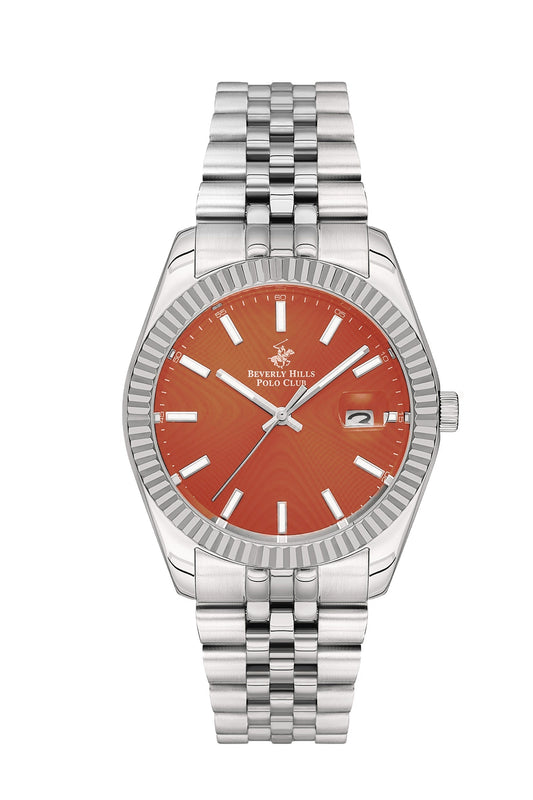 Beverly Hills Polo Club Classy Orange Dial 41mm Silver Watch – BP3018X.301 Kiwi Watches