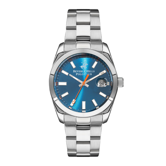 Beverly Hills Polo Club Blue Sunray Dial Silver Date Watch – BP3288X.390 Kiwi Watches