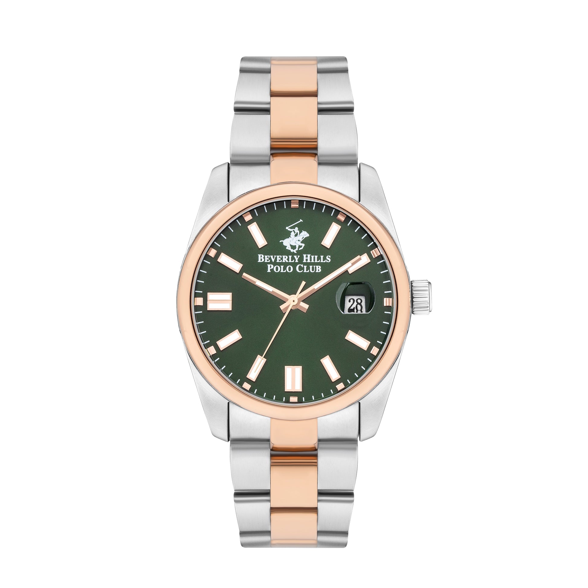 Beverly Hills Polo Club Green Dial Two-Tone Date Watch - BP3373X.570 Kiwi Watches