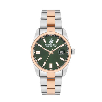Beverly Hills Polo Club Green Dial Two-Tone Date Watch - BP3373X.570 Kiwi Watches