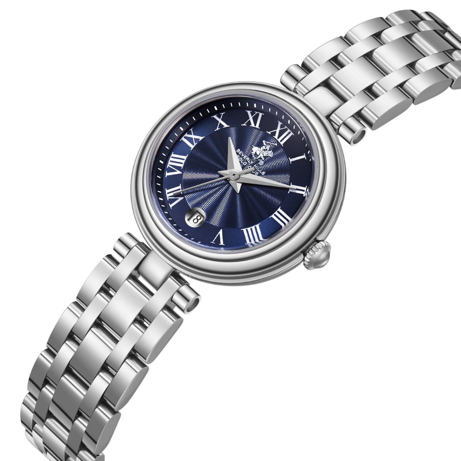 Beverly Hills Polo Club Roman Numeral Blue Dial Silver Watch - BP3838X.390 Kiwi Watches