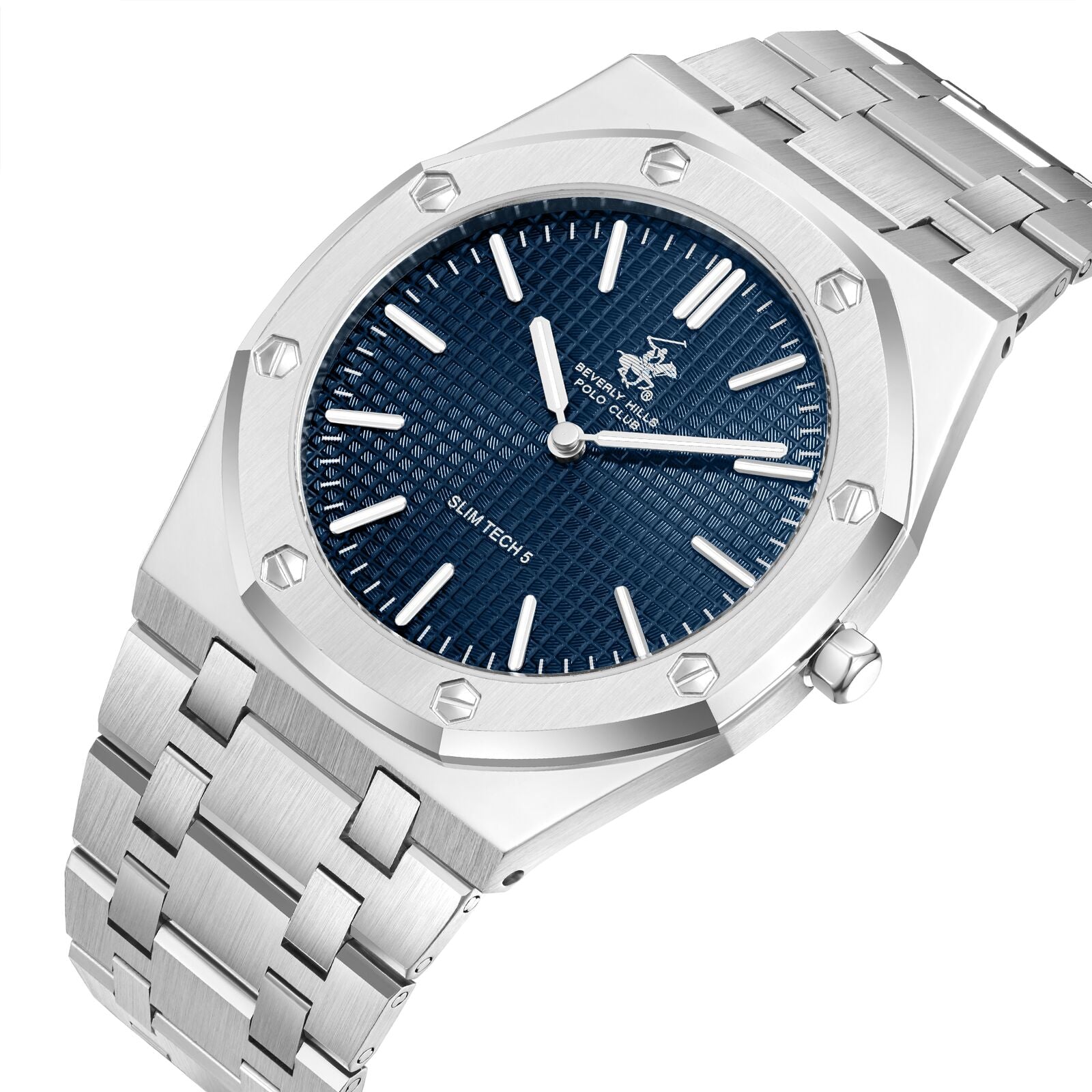 Beverly Hills Polo Club Slim Tech 5 Blue Dial Silver Watch - BP3825X.390 Kiwi Watches
