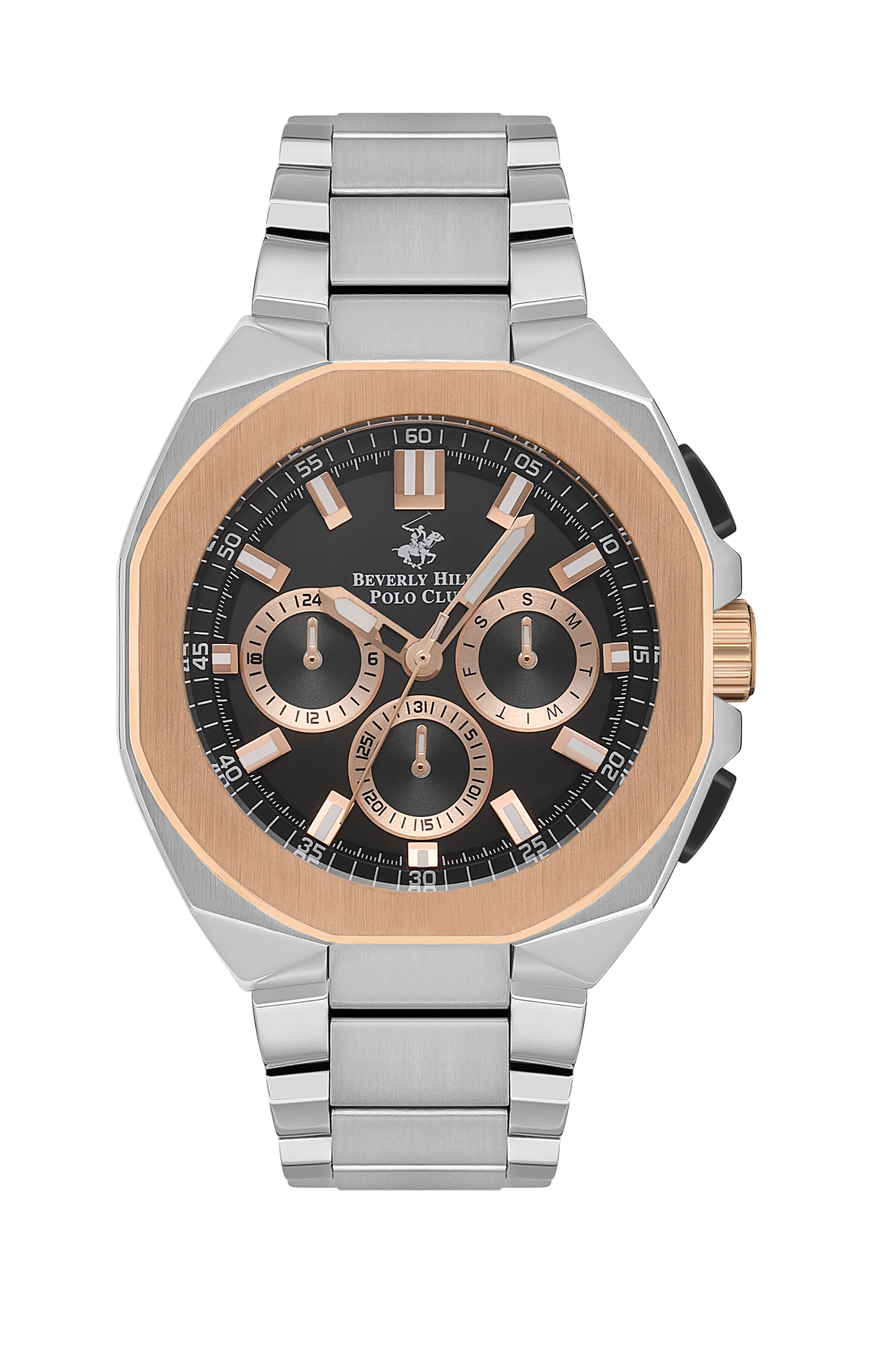 Beverly Hills Polo Club Multifunction Black Dial Rose Gold / Silver Watch BP3537X.550 Kiwi Watches