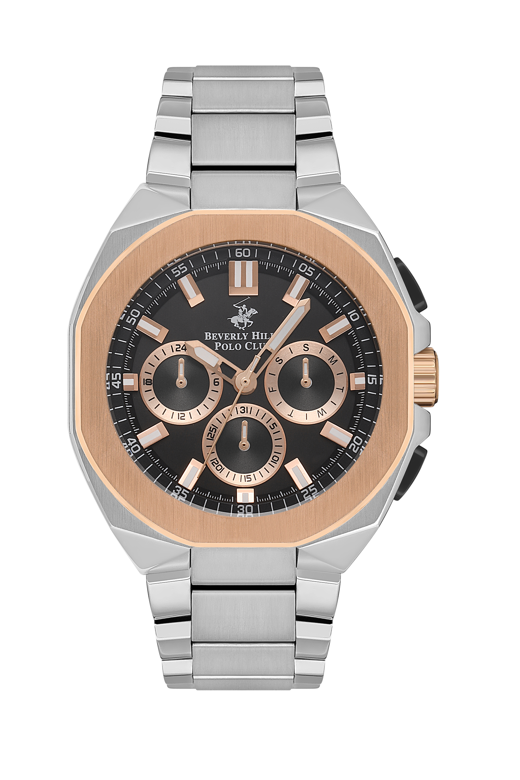 Beverly Hills Polo Club Multifunction Black Dial Rose Gold / Silver Watch BP3537X.550 Kiwi Watches