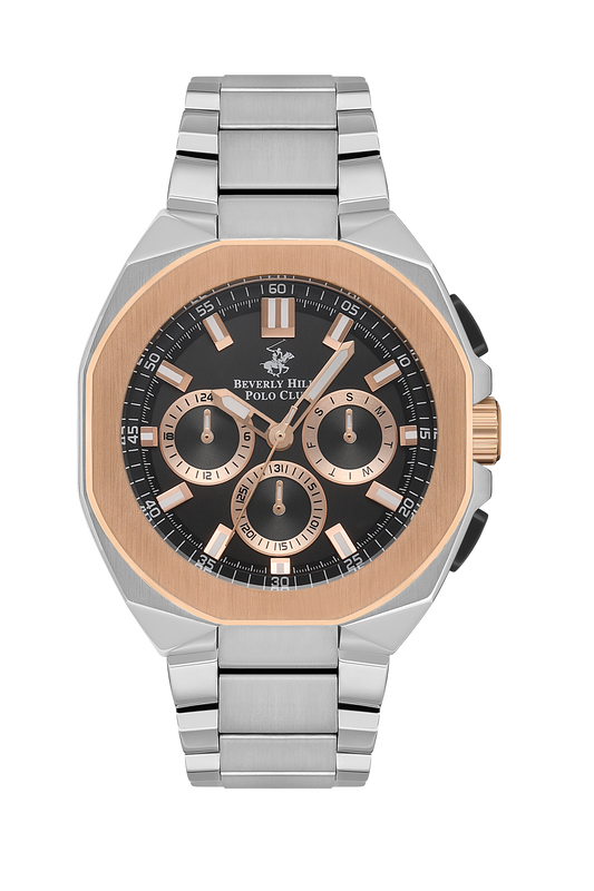 Beverly Hills Polo Club Multifunction Black Dial Rose Gold / Silver Watch BP3537X.550 Kiwi Watches