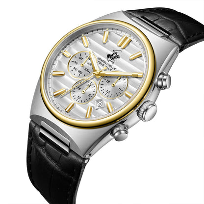 Beverly Hills Polo Club Multifunction Silver Dial Two-Tone Watch - BP3821X.231 Kiwi Watches