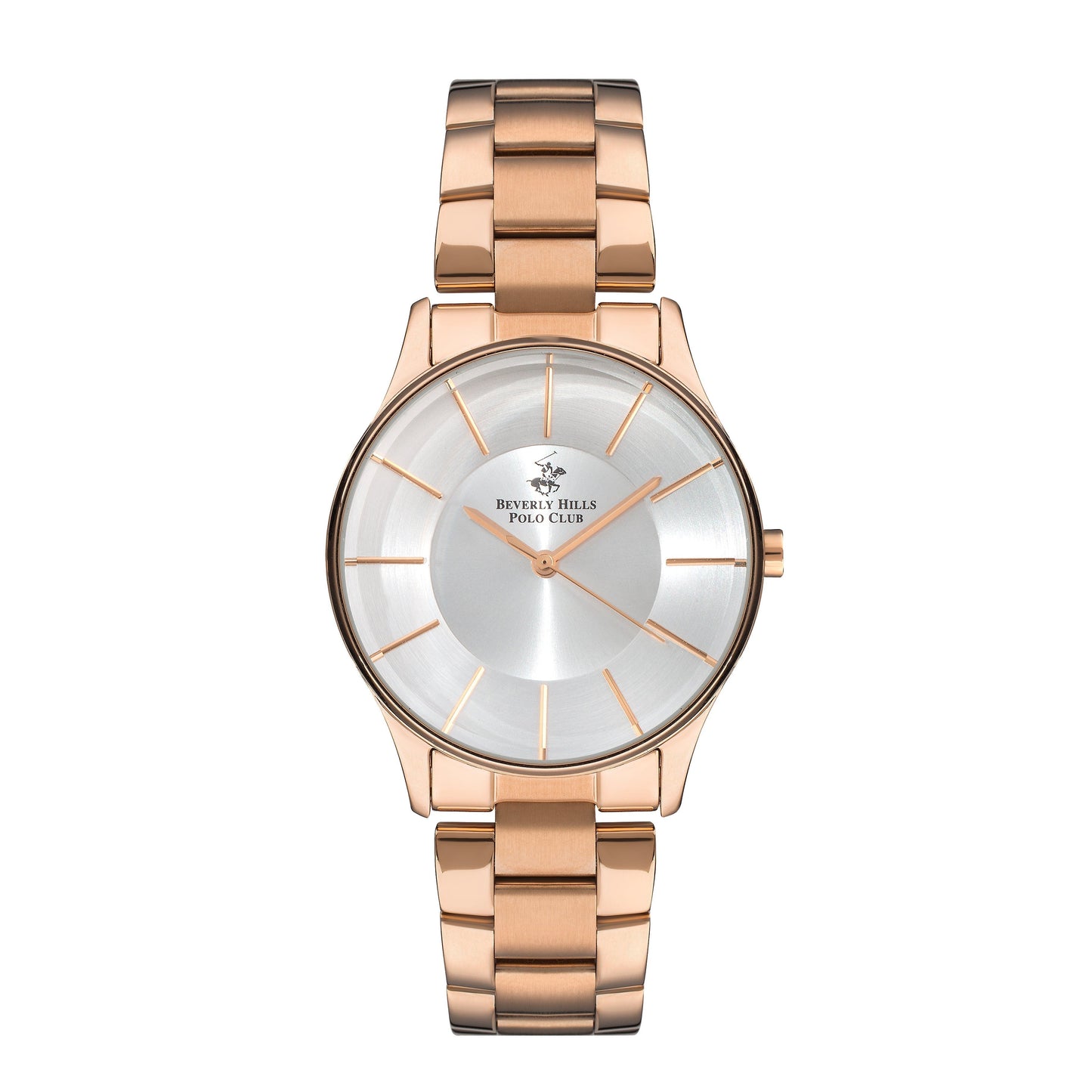 Beverly Hills Polo Club Rose Gold Silver Sunray Dial Watch – BP3286X.430 Kiwi Watches