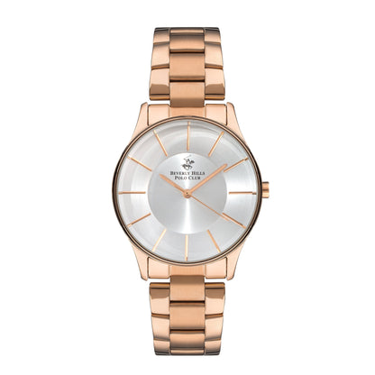 Beverly Hills Polo Club Rose Gold Silver Sunray Dial Watch – BP3286X.430 Kiwi Watches