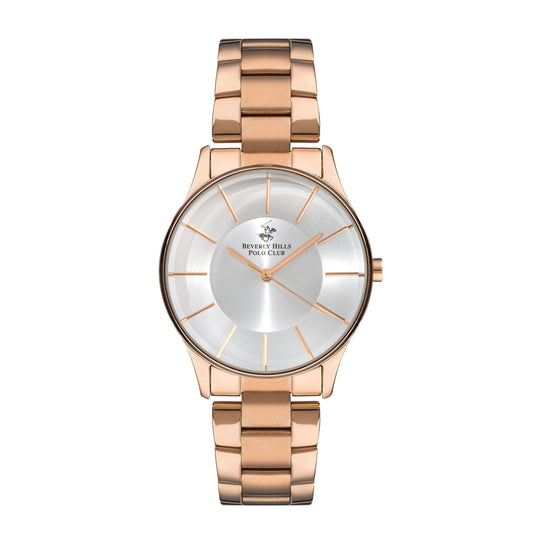 Beverly Hills Polo Club Rose Gold Silver Sunray Dial Watch – BP3286X.430 Kiwi Watches