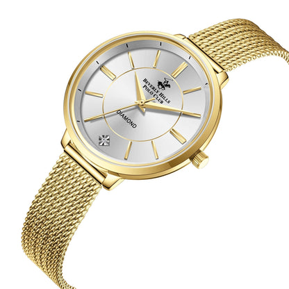 Beverly Hills Polo Club Gold Mesh Diamond Watch – BP3312X.130 Kiwi Watches