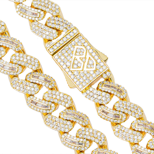 Big Daddy 10MM Baguette Iced Out Gold Cuban Chain The Watches Men