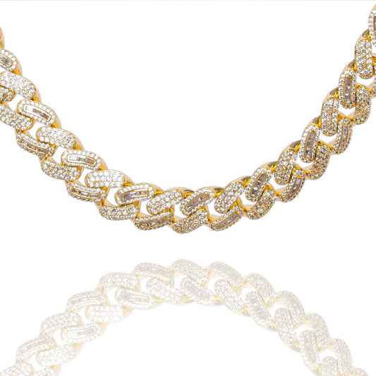 Big Daddy 10MM Baguette Iced Out Gold Cuban Chain The Watches Men