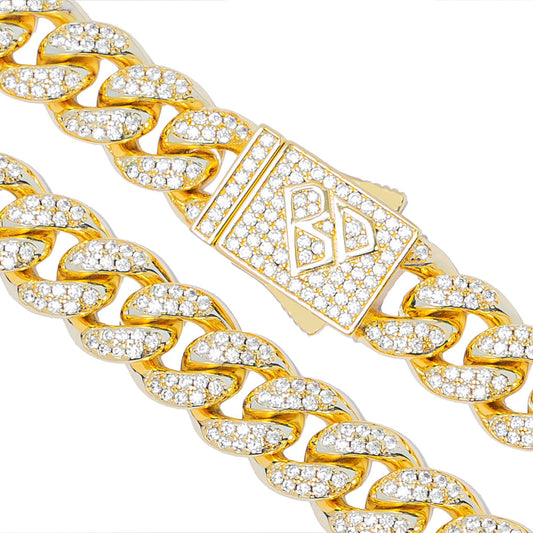 Big Daddy 10MM Iced Out Miami Cuban Link Gold Chain The Watches Men