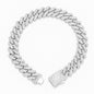 Big Daddy 12MM Full Iced Out Cuban Silver Bracelet Kiwi Watches