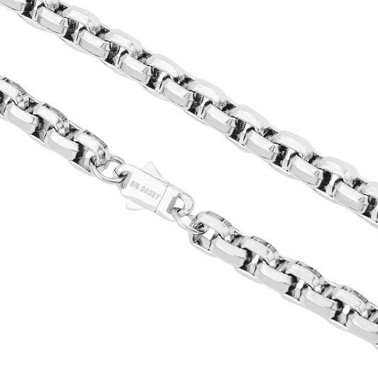 Big Daddy 8MM Silver Steel Franco Box Chain The Watches Men