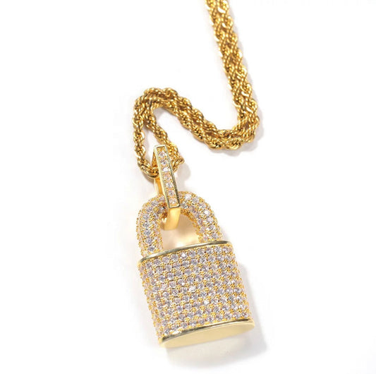 Big Daddy Iced Out Gold Lock Pendant The Watches Men