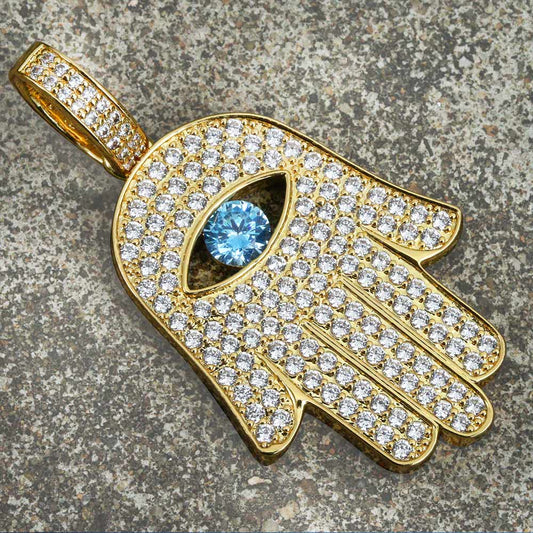Big Daddy Iced Out Hamsa Hand Pendant Necklace The Watches Men