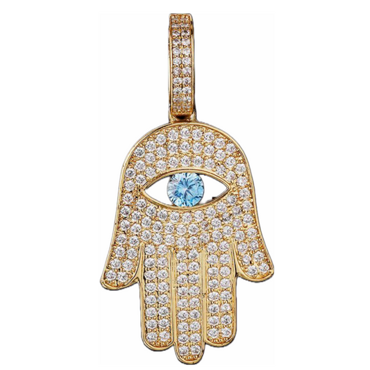 Big Daddy Iced Out Hamsa Hand Pendant Necklace The Watches Men