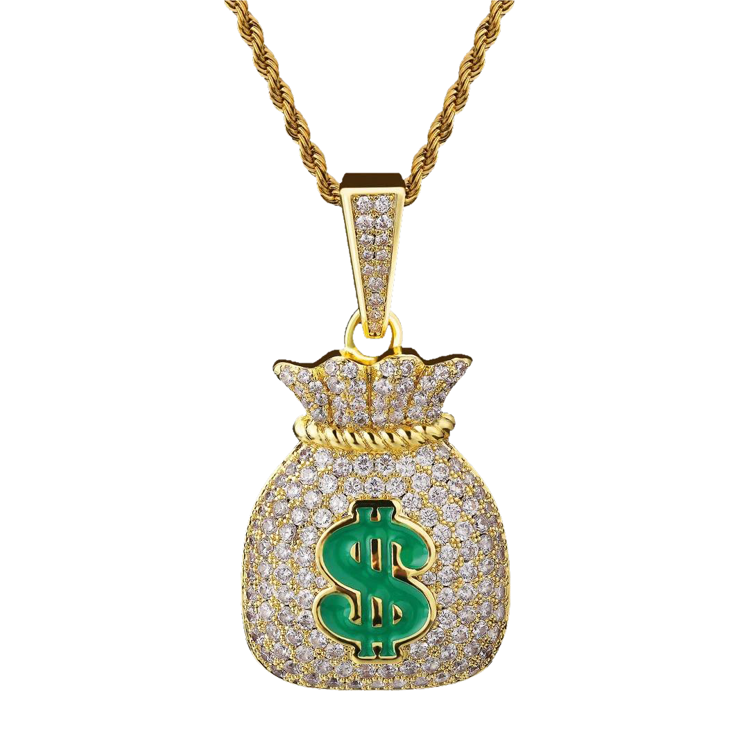 Big Daddy Iced Out Money Bag Men's Pendant Necklace The Watches Men