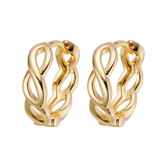 Big Daddy Intertwined Hollow Gold Hoops Earring The Watches Men