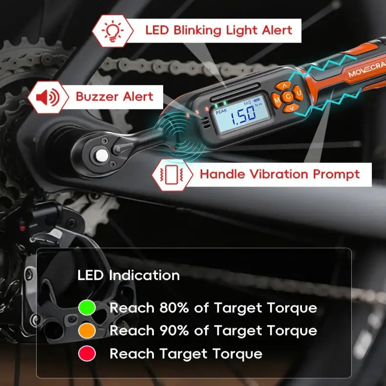 Bike Digital Torque Wrench Set (1/4″ Drive) (40pcs) Habicare