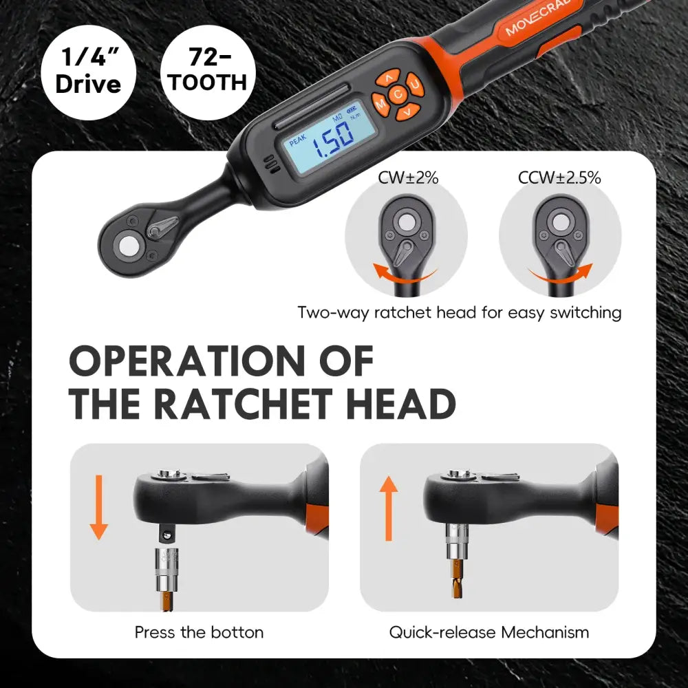Bike Digital Torque Wrench Set (1/4″ Drive) (40pcs) Habicare
