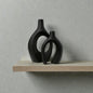 Frankly Cotton Ceramic Black Sculptural Vase Set (2-Piece) Nest & Stem Homewares