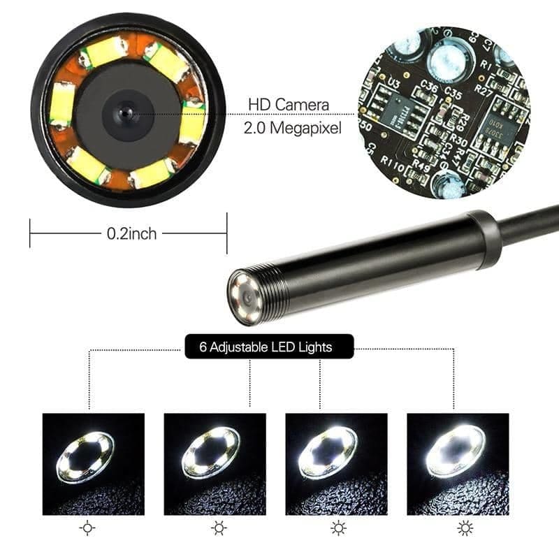 Borescope / Endoscope Camera - Android (Type C, Micro USB & Computer USB Ports) 9eight5