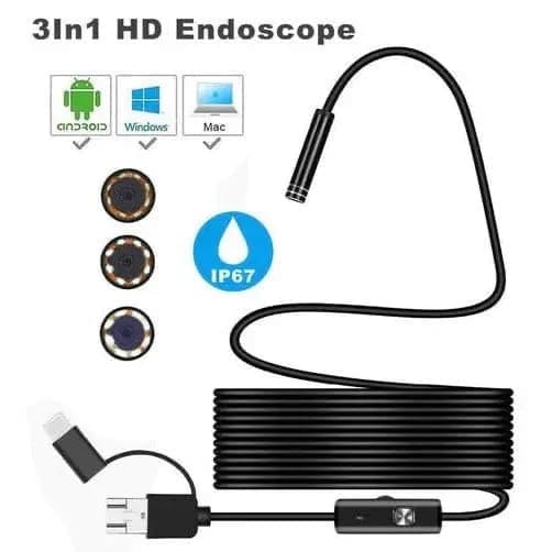 Borescope / Endoscope Camera - Android (Type C, Micro USB & Computer USB Ports) 9eight5
