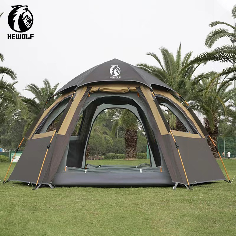 Large Hexagon Double-Layer Waterproof Camping Tent ECOTREK