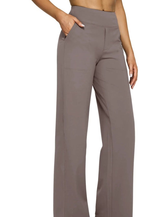 Casual high-waisted straight leg pants