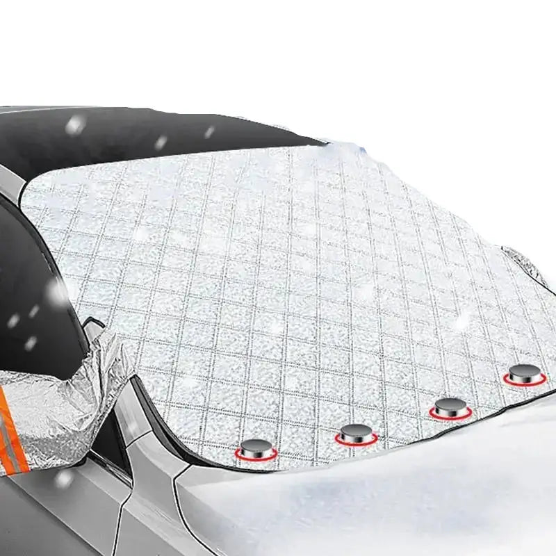 Car Windshield Snow & Ice Protector – Front/Rear Winter / Sunshade Cover Habicare